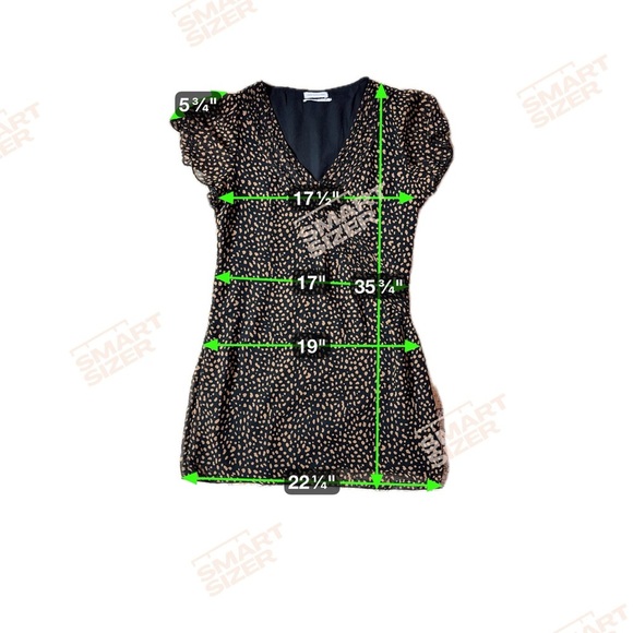 Urban Outfitters Black and Tan Flutter Sleeve Mini Dress Size Large - Picture 7 of 11